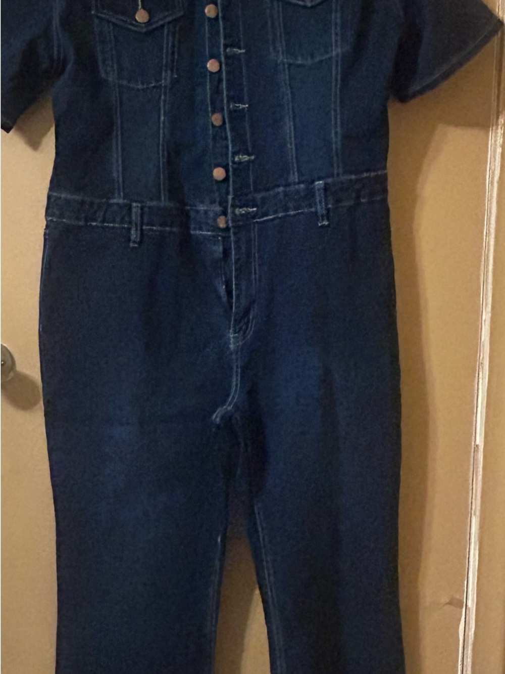 Fashion Nova Dark Blue Denim Jumpsuit - Picture 7 of 9
